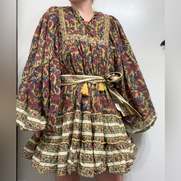 Floral Mini Dress Balloon Sleeve Tunic Size  Small Sunday Ritual - Picture 3 of 11